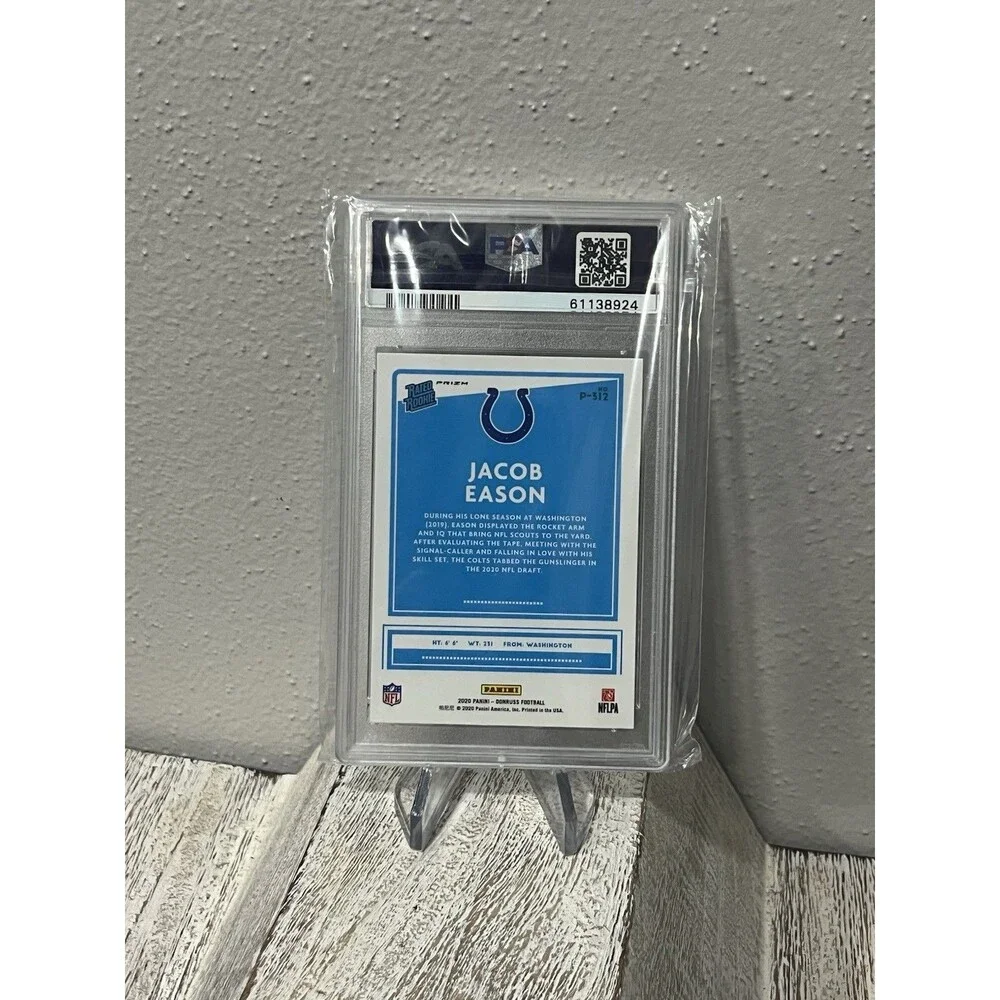 2020 Donruss Jacob Eason Optic Preview Pink #P312 Rated Rookie PSA 9 MINT Colts